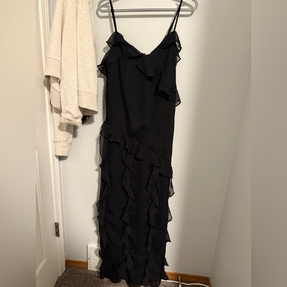 AE black ruffled dress